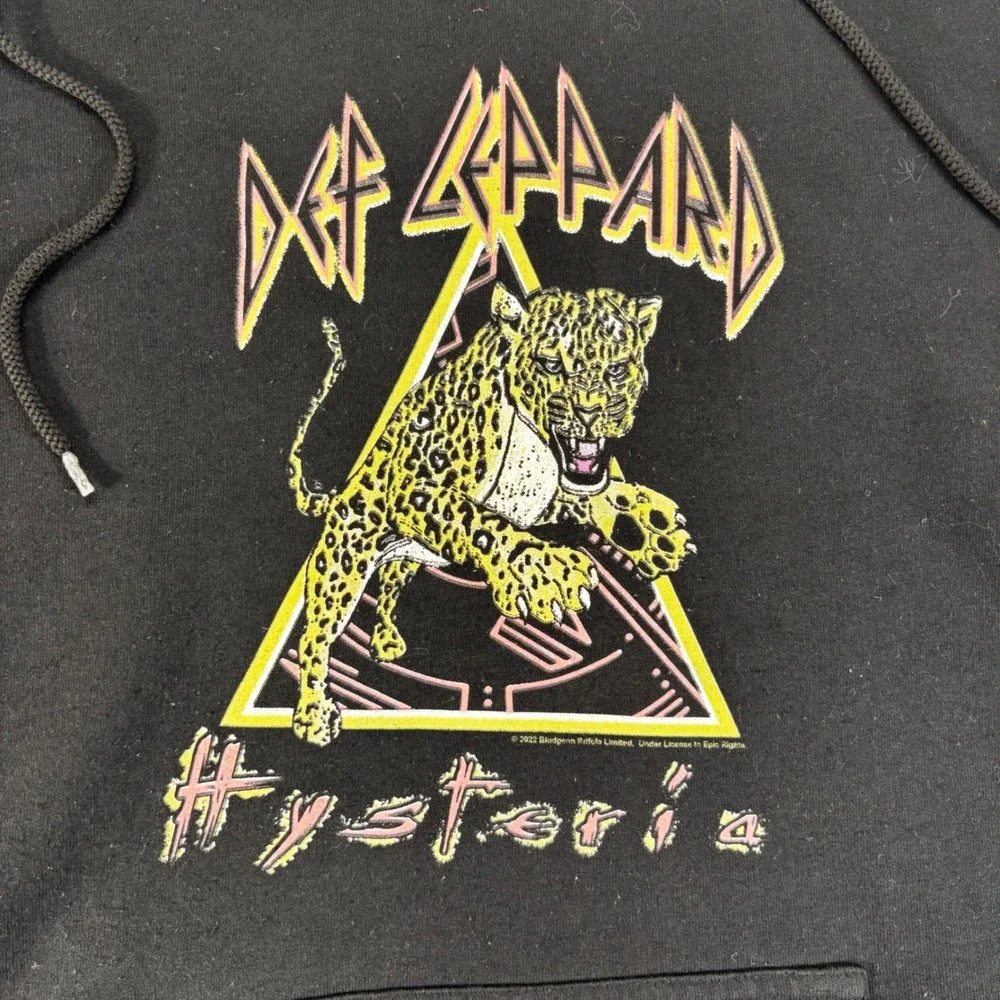 Brisco Brands Def Leppard Hoodie Mens Medium Black Hysteria Graphic Band